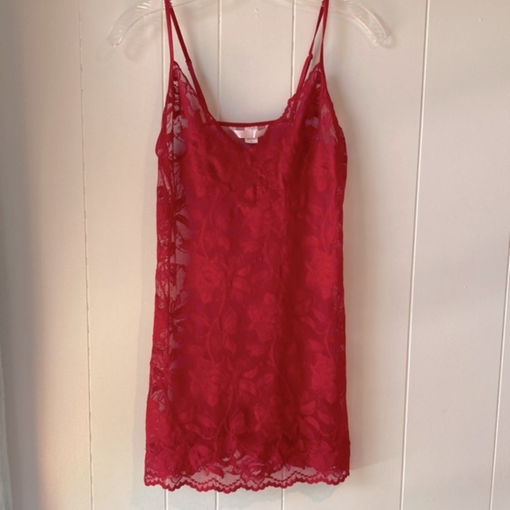 Victoria’s Secret Red Lace Slip Lingerie Size Medium